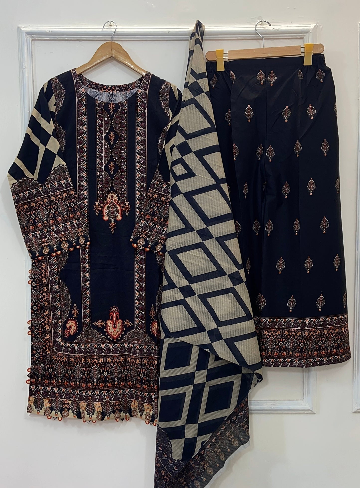 Moonless Night 3PC (Khaddar) D-177