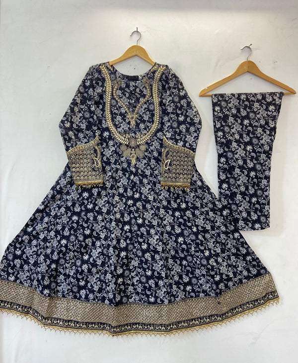 Anarkali Frock 2PC (Lawn) D-24