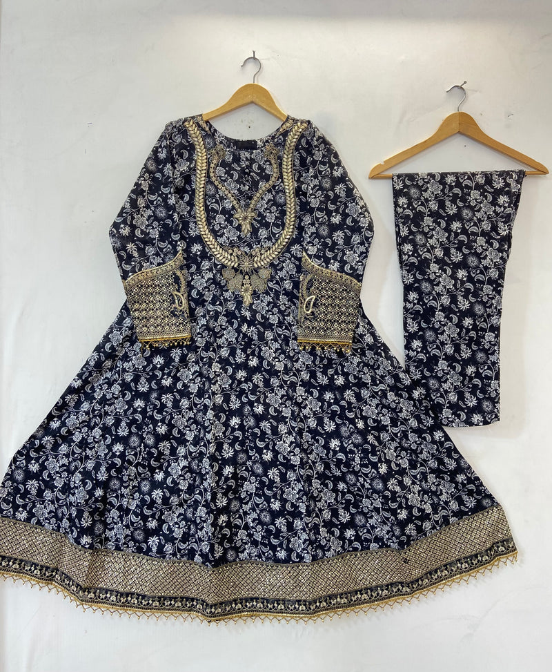 Anarkali Frock 2PC (Lawn) D-24