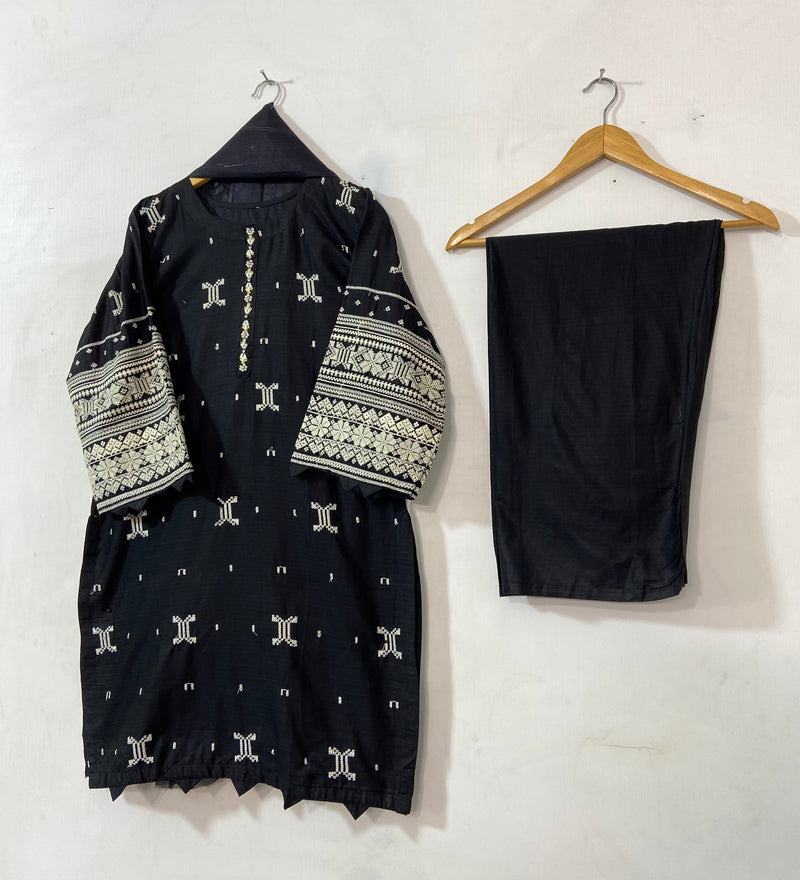 Embroidered Black Articles 3PC (Cotton Lawn) 20