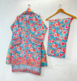 Chicken Kari Embroidered 3PC (Lawn) D-32