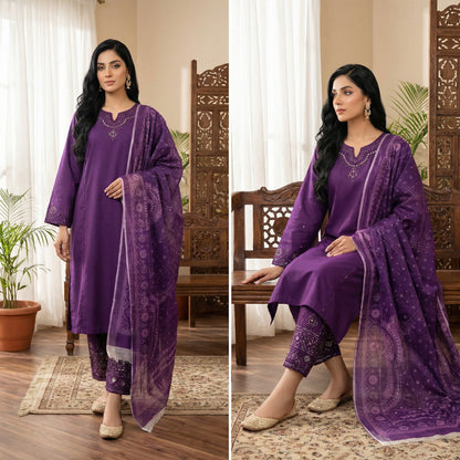 Guluna Formals | 3PC Lawn Cotton D-572