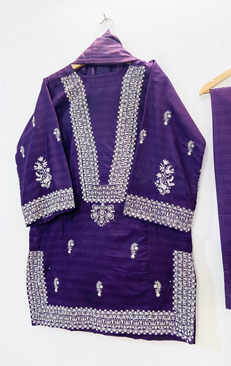 Embroidered Farshi 3PC (Cotton Lawn) D-69