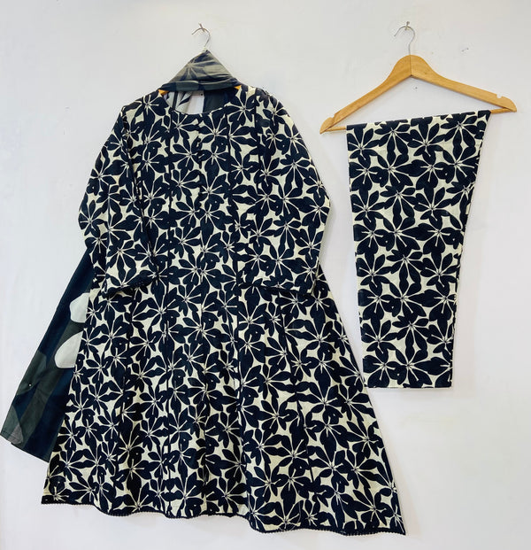 Umbrella Frocks 3PC (Lawn) D-52