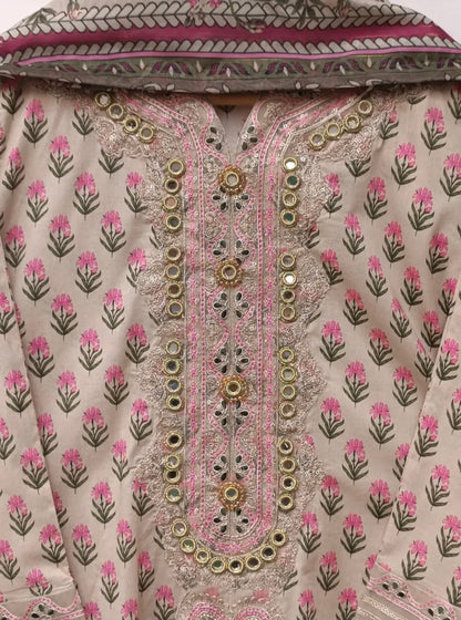 Eid Flared Frock (Premium Lawn)  3PC