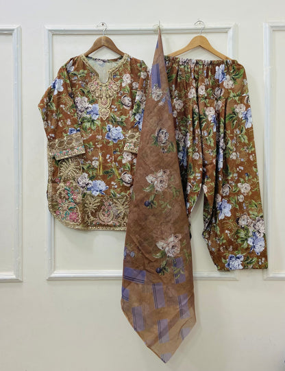 Eid Edit: 3PC (Bana Dora Silk) D-513