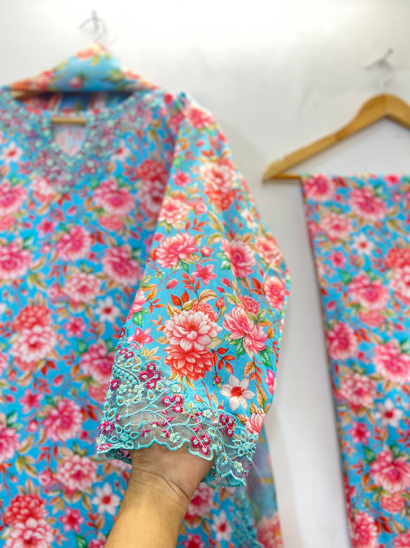 Embroidered Cutwork 3PC (Lawn) D-27