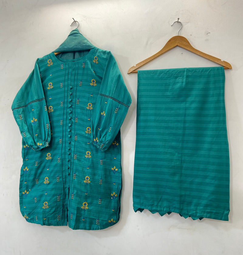 Happy Sunflower Co-Ord Set 3PC (Cotton Lawn) D-35