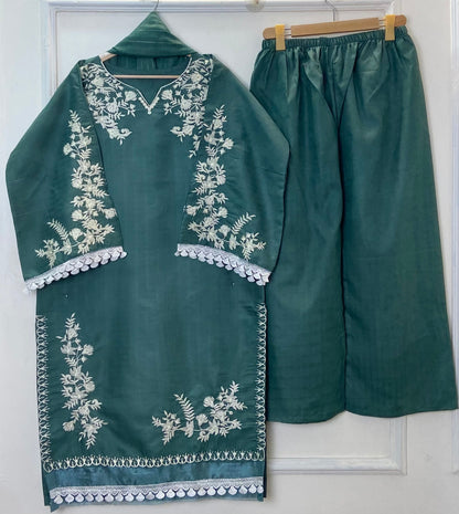 Jall Embroidered 3PC (Premium Cotton) Hit Code D-359