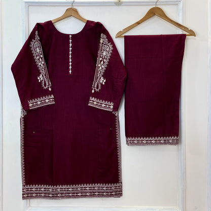 Pocketful Embroidered 2PC (Khaddar) D-306
