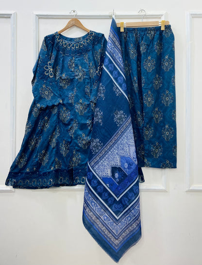 Lawn Series: Frock 3PC (Lawn) D-526