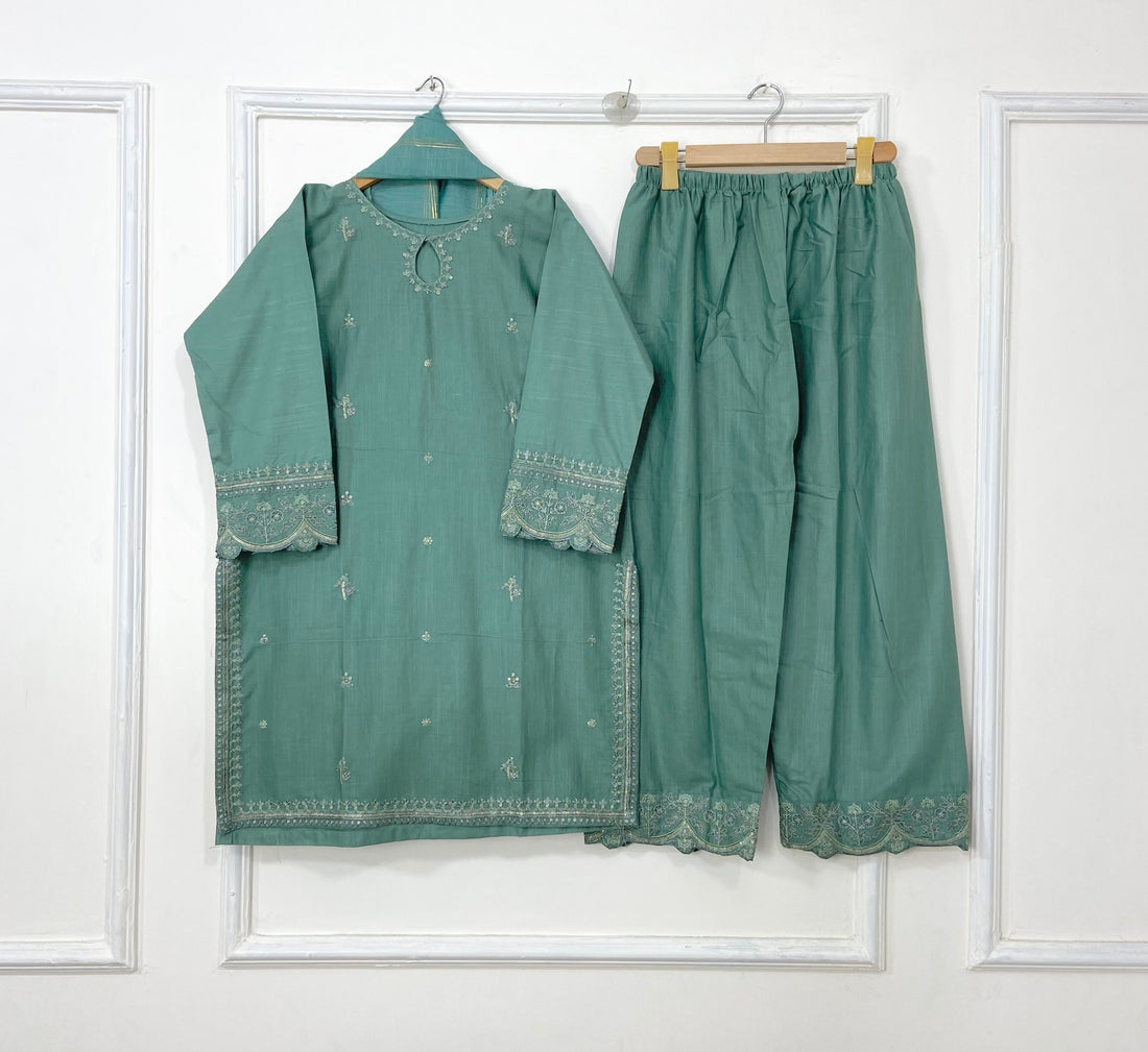 Embroidered Embellished Beauty 3PC (Best Seller) (Khaddar) D-189