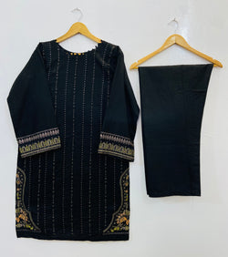 Elegant Embroidered 2PC (Self Cotton) D-94
