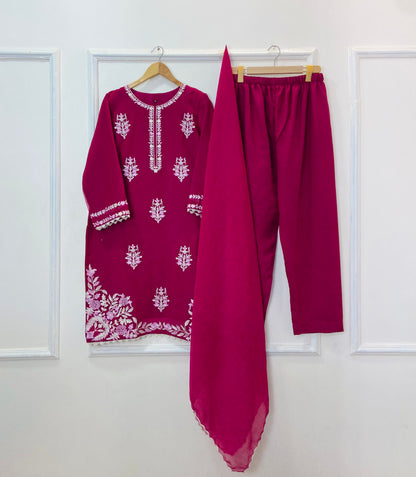 Laali Embroidered 3PC (Chiffon) D-390