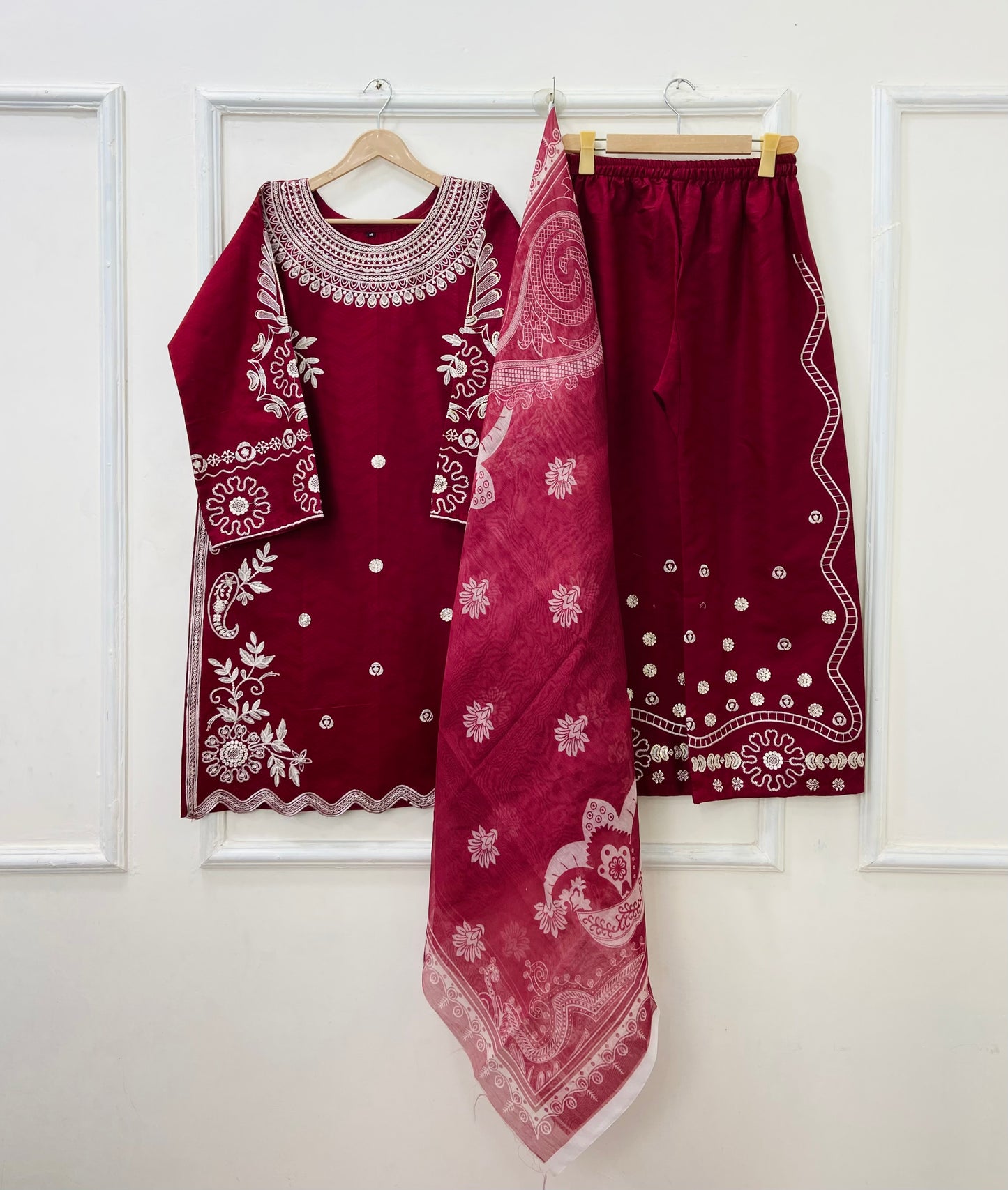 Eid Ensemble Embroidered 3PC (Premium Cotton) D-447