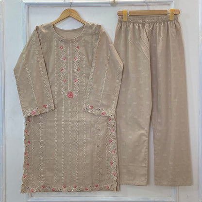 Crimson Charm Embroidered 2PC (Premium Cotton) D-323