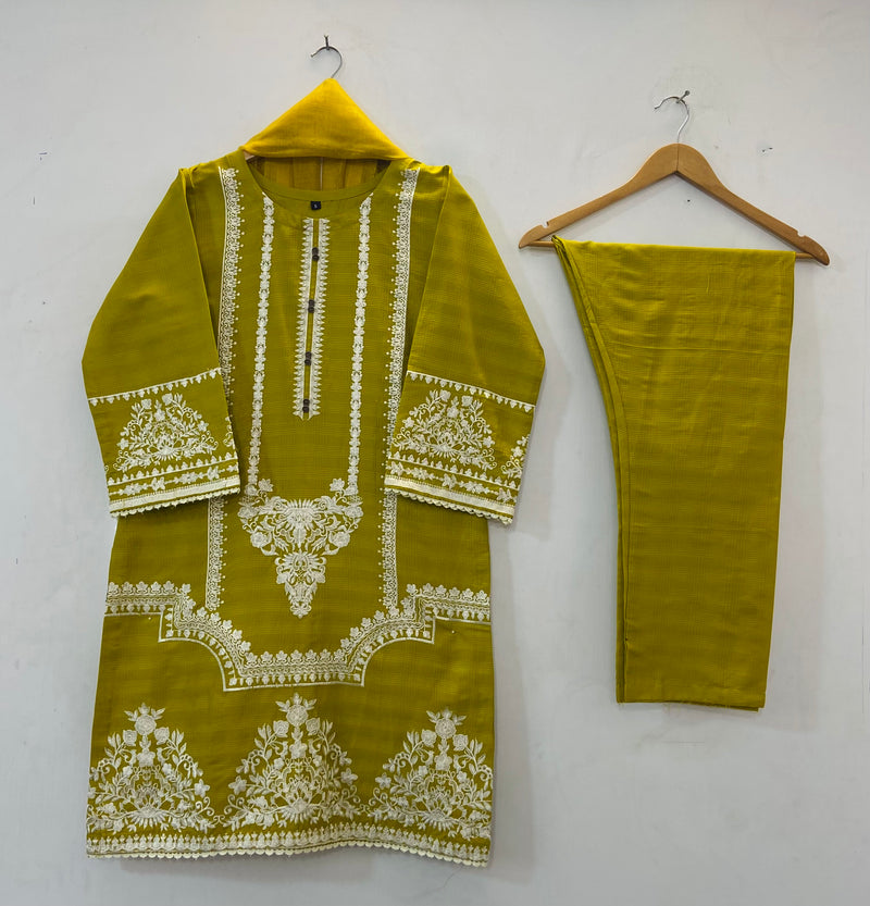 Taj Embroidered 3PC (Premium Cotton) D-51