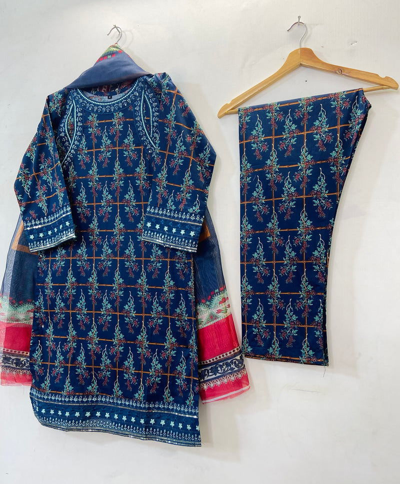 Embroidered 3PC "Best Selling" (Lawn) 14
