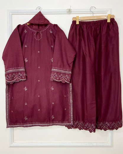 Embroidered Embellished Beauty 3PC (Best Seller) (Khaddar) D-189
