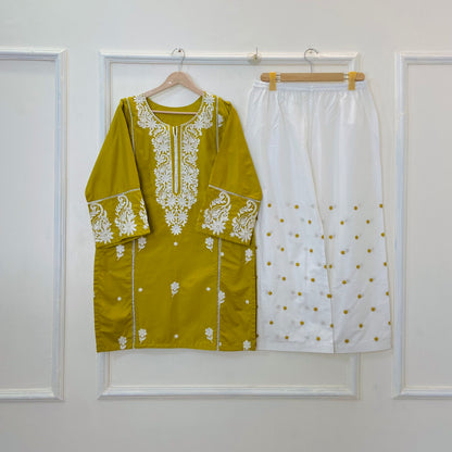 Contrasted Embroidered 2PC (Premium Cotton) D-346