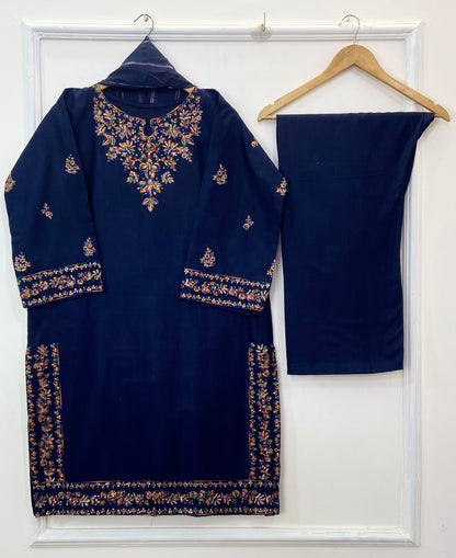 Multi Embroidered 3PC (Khaddar) D-218