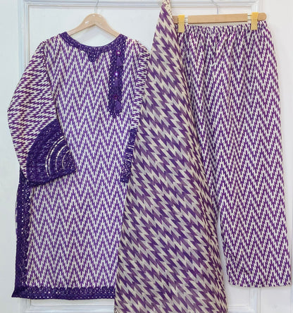 Sequins Embroidered Series: 3PC (Bana Dora Silk) D-367