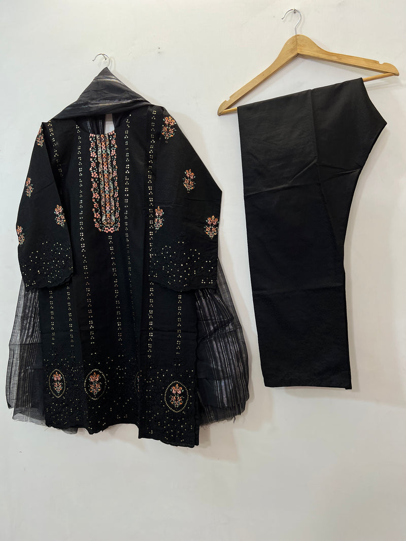 Chicken Kari 3PC (Cotton Lawn) 05-Black