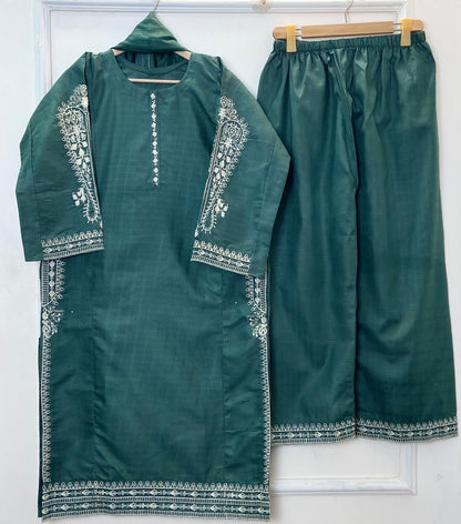 Pocketful Embroidered Beauty 3PC (Premium Cotton) Hit Code D-358
