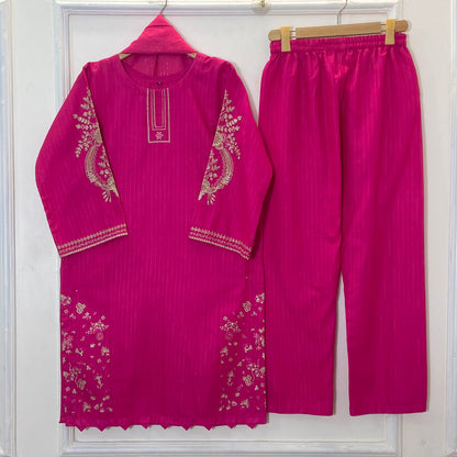 Petal Posh Embroidered 3PC (Khaddar) D-298