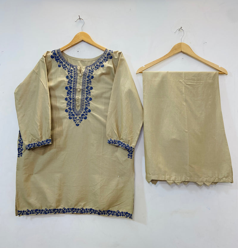 Embroidered Pocketful Co-Ord Set (Cotton) D-77