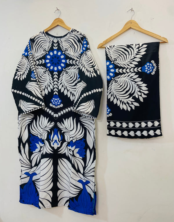 Fusion Long-Length Co-Ord Set (Swiss Silk) D-72