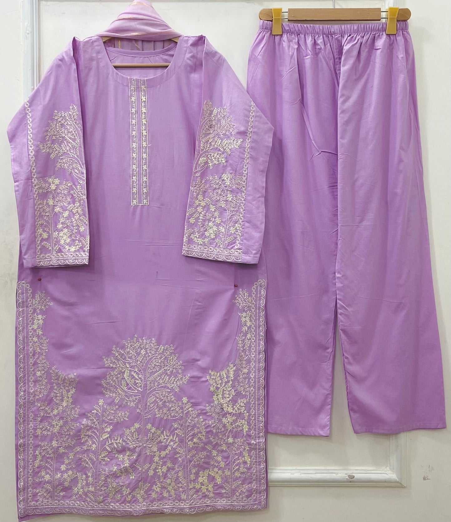 Embroidered Long | 3PC Cotton D-637