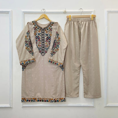 Rainbow Embroidered 2PC (Premium Cotton) D-395 DELIVERY TIME 12 DAYS