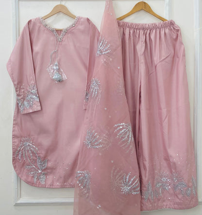 Laila Embroidered 3PC (Sheesha Silk) D-460