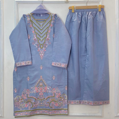 Embroidered Galaxy 3PC (Cotton) D-319