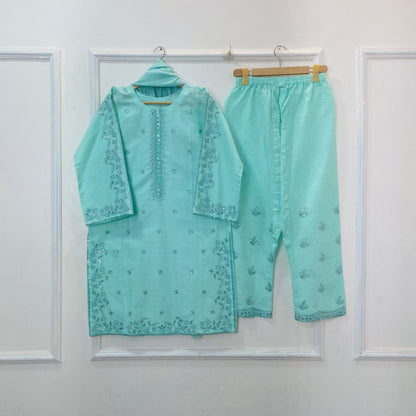 Starlight Embroidered 3PC (Premium Cotton) D-378