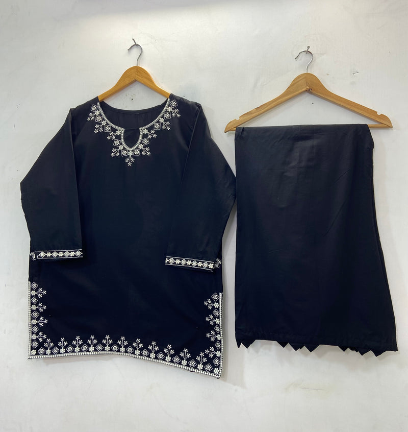 Casual Embroidered Co-Ord Set (Cotton Lawn) D-33
