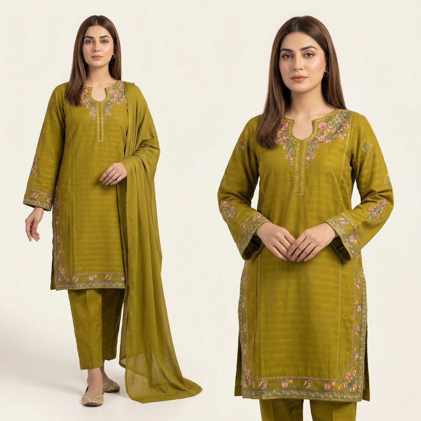 Embroidered Formal | 3PC Cotton D-571