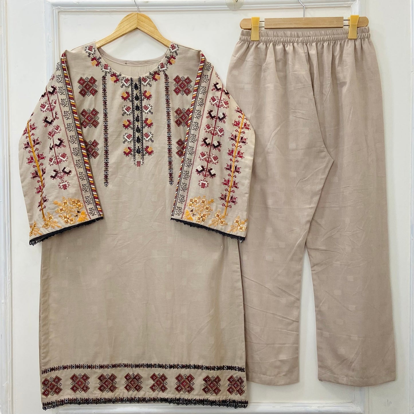 Rainbow Embroidered 2pC (Premium Cotton) D-396