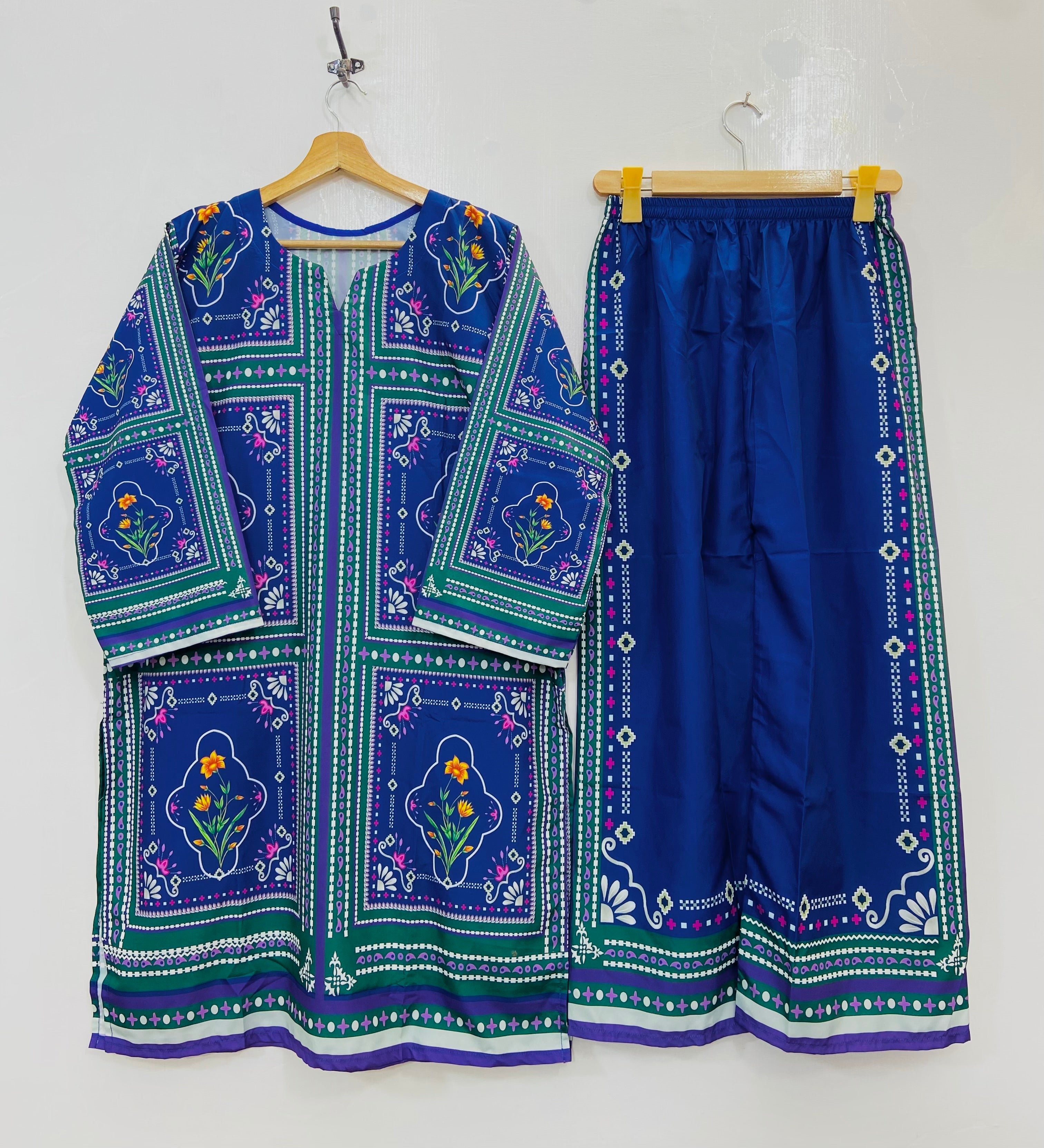 Blue Whisper Co-Ord Set (Swiss Silk) D-140