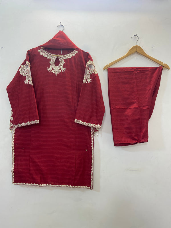 Front Back Embroidered 3PC (Cotton Lawn) 19