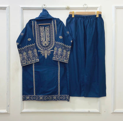 Embroidered | 3PC Cotton Lawn D-667