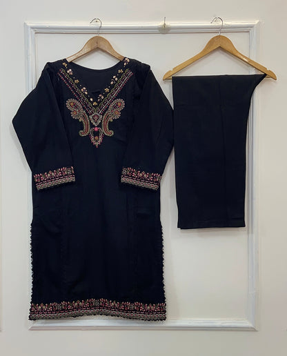 Embellished Beauty 2PC (Hand-crafted) (Khaddar) D-166
