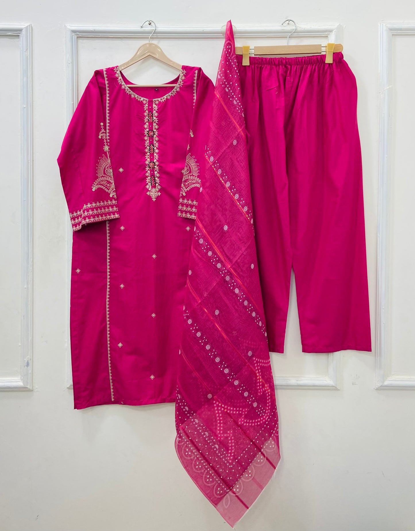Long Embroidered | 3PC Cotton D-563