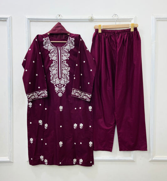 Noor e Eid 3PC (Premium Cotton) D-505