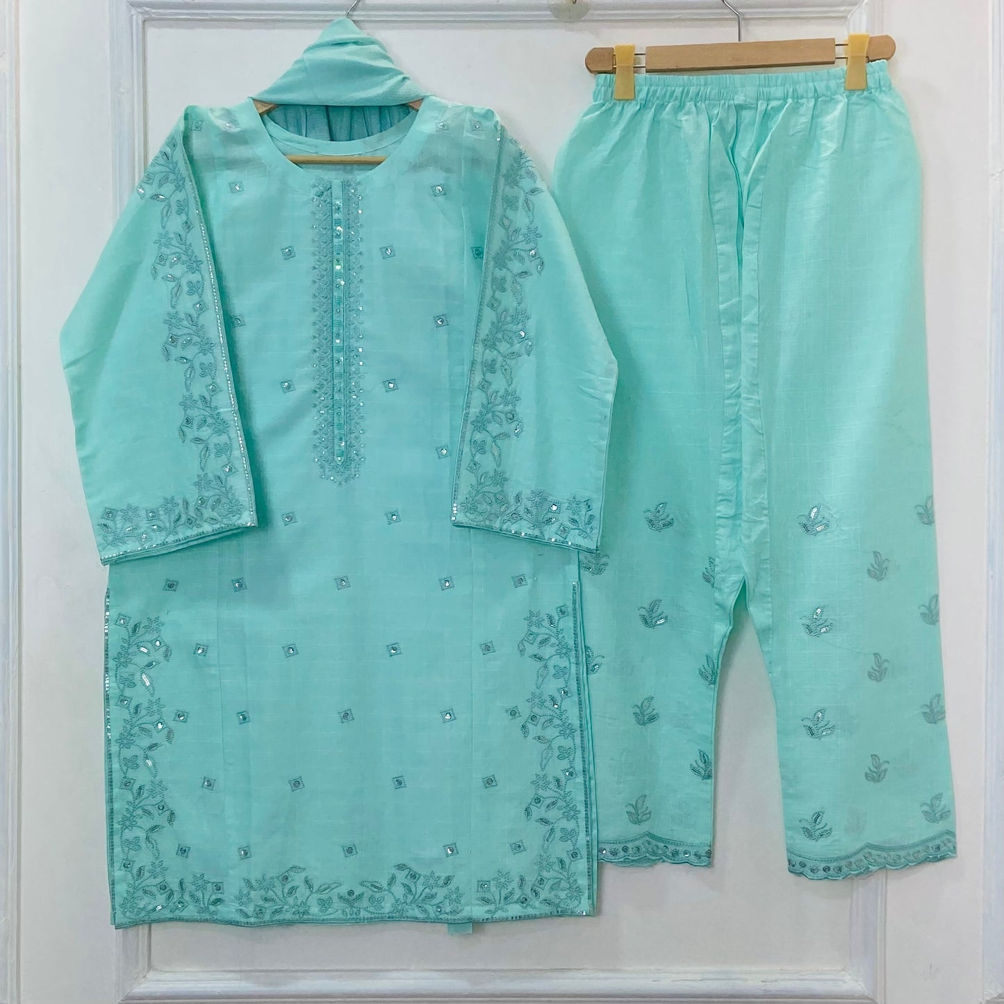 Starlight Embroidered 3PC (Premium Cotton) D-378