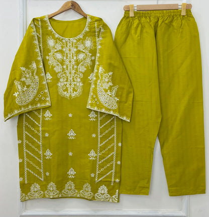 Dazzling Embroidered 2PC (Premium Cotton) D-419