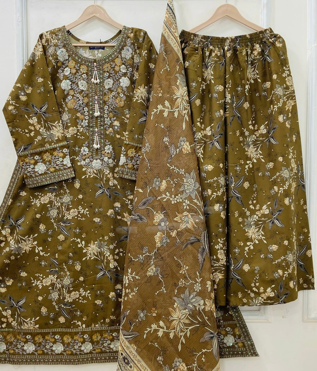 Formal A-line | Frock 3PC Lawn D-592