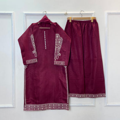 Pocketful Embroidered Beauty 3PC (Premium Cotton) Hit Code D-358