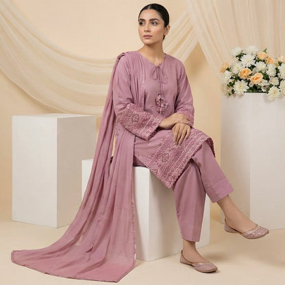Noori Chicken Kari | Cotton 3PC Tea Pink D-471